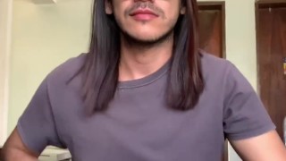 stroking my cock in the chair