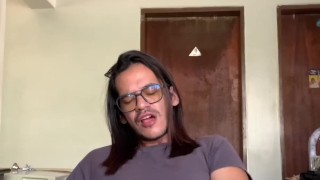 stroking my cock in the chair