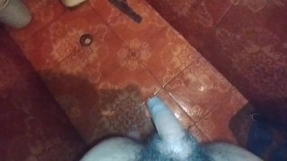 Masturbating in the shower, very hot Guy Cums while Moaning