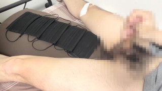 素人の日本人男子がマスクを使いながらオナニーして我慢できずに精子を大量射精！amateur japanese asian cum