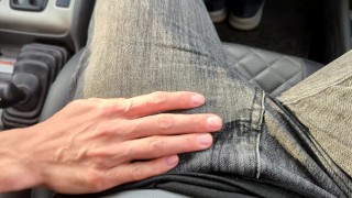 caressed a big dick in the car