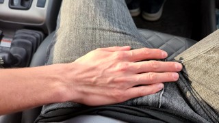 caressed a big dick in the car