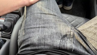 caressed a big dick in the car