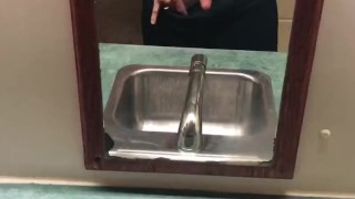 Early Morning Pee Desperation While Camping - Risky Public Pissing & Cumming In A Public Washroom