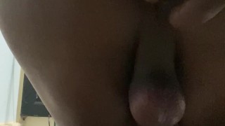 Ebony Twink loosens his ass