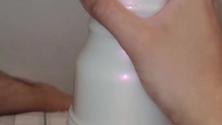 Woke up horny so I grabbed my Kendra Lust fleshlight to pump my cock. ASMR pussy sound