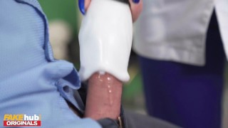 FAKEhub - slutty nurse with big tits collects cum samples in her pussy before anal sex
