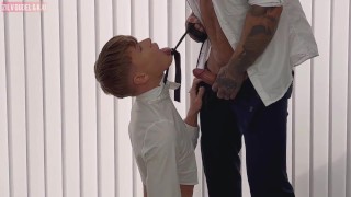 Smooth College Twink gets Creampied by his Fit Teacher