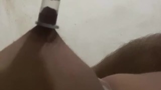 Big Nipples pumped Brazilian