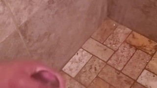 Straight shower uncut boy