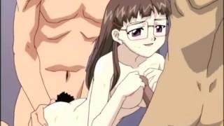 Anime teen babe fucking dick in group orgy