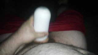 Some playful stroking with hand and toy