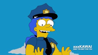 Police Marge tries to arrest Snake but he fucks her. - The Simpson hentai