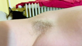Underarm hair. Armpit hair fetish from blonde girl. POV