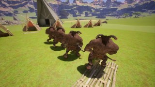 Group furry sex on the table with furry minotaurs | 3D Porn Wild Life
