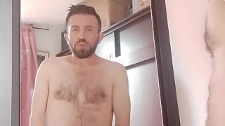 Macho Saliendo bañarse sale arrecho ganas de masturbador en espejoxxx