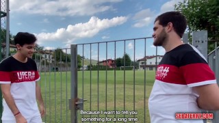 Straight soccer teammates fuck bareback