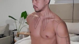 Asian masturbating