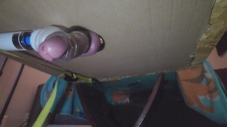 Huge Orgasm from Hitachi Wand with Milking Table