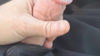 Jerk off in work parking lot