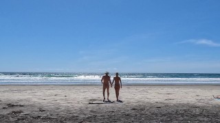 👸🏼Pink Pussy🍓 and Big Dick🍆 Hanging on the NudeBeach🏖️. Voyeurs Dream💭