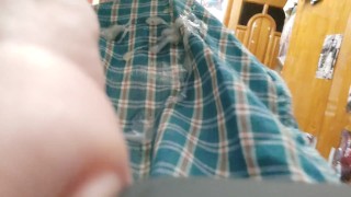 hey whore! I douse your clothes with sweet cum!