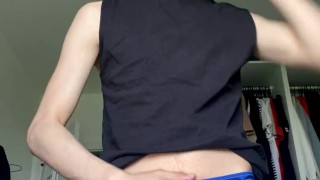 BIG CUMSHOT in boxers