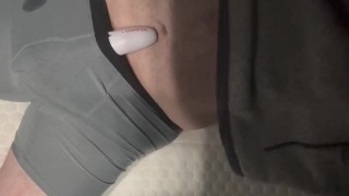 Guy vs vibrating toy makes a sticky mess!!!