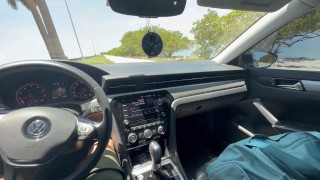 Masterbating in the car by the water