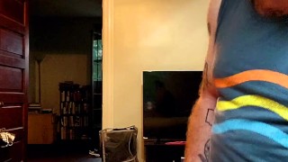 Hot guy drops a load on foot sole and licks it clean