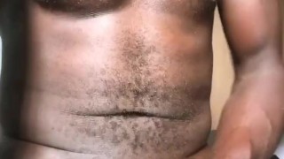 Cum on bed with a big black African cork