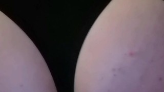 Riding my  dildo wearing a black thong