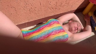 Blonde armpit hair showing, with shadow play. Funny