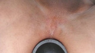 Huge dildo stretching my ass until i cum