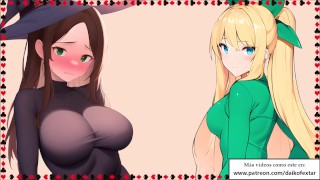 Las brujas del sexo. Brujita timida y la reina de los elfos te la chupan. JOI COMPLETO.