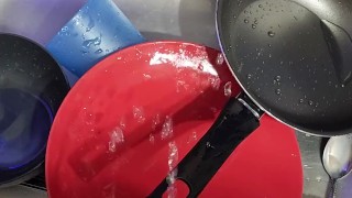 Had to piss on the dishes before washing