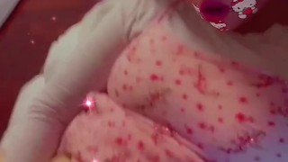 Chubby fairy slut plays with her fat tight pussy