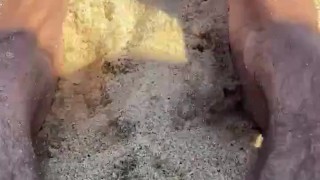 big feet on the sand
