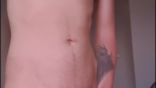 Cute guy masturbate Infront of window