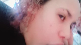 pulsing creampie with the dick inside my open mouth, I looked at the camera to see the cumshot🍆🥛🥛