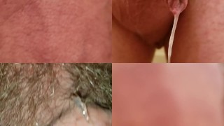 4 Closeup Shots of Belly Button, Penis and Cum in Multi Cam