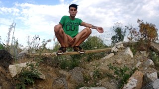 Middle eastern twink outdoor - cumshot on hand