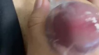 発射の瞬間！ラップの中に濃厚ザーメン大量発射