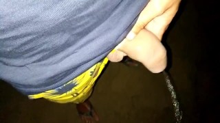 Compilation 2 times uncut cock twink pissing on beach and showing face