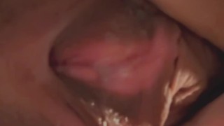 Cute chubby slutty girl plays with her fat pussy and cums