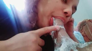 I was born to take creampie inside the mouth throat,it makes me so horny at the blowjob looking🥛🤤