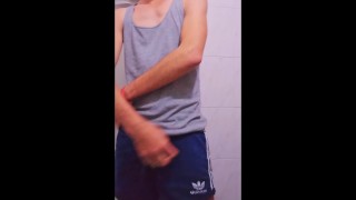 Sexy tattoed skinny latin jock strips on camera dancing reggaeton and jerks off in front of camera X