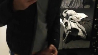 Chav lad cums in the mirror