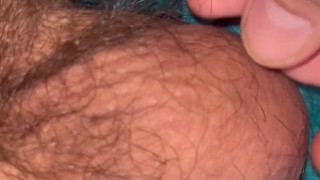 Playing with my hairy balls outside in the hammock come play with me
