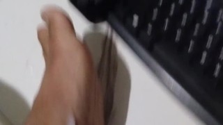 SPREADING THICK CUM ON MY FOOT!